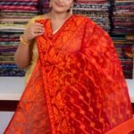 Red Soft Buti Jamdani Sari With Blouse Piece