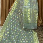 Spanish Green Soft Joriwork Jamdani Saree