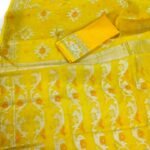 Yellow Soft Joriwork Jamdani Sari With Blouse Piece