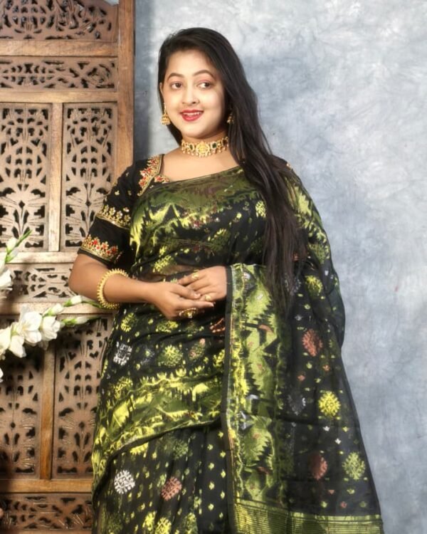 Black Soft Joriwork Jamdani Saree