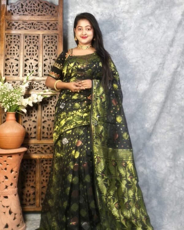 Black Soft Joriwork Jamdani Saree