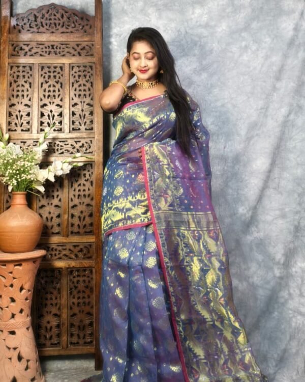 Dusk Soft Joriwork Jamdani Saree