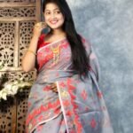 Grey Soft Korat Buti Jamdani Saree