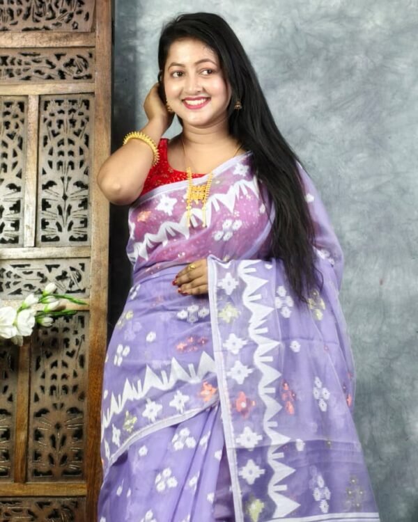 Levendar Soft Korat Buti Jamdani Saree