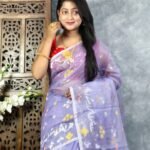 Light Purple Soft Jori Buti Dhakai Jamdani Sari