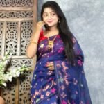 Navy Blue Soft Jori Buti Dhakai Jamdani Sari