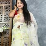 Off White Soft Jori Buti Dhakai Jamdani Sari