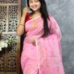 Persian Pink Soft Jori Buti Dhakai Jamdani Saree