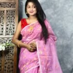 Persian Pink Soft Jori Buti Dhakai Jamdani Sari
