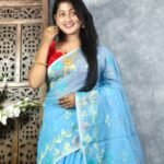 Picton Blue Soft Jori Buti Dhakai Jamdani Sari