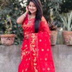 Pinkish Red Soft Buti Korat Jamdani Sari With Blouse Piece