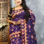 Purple Haze Soft Buti Jamdani Sari With Blouse Piece